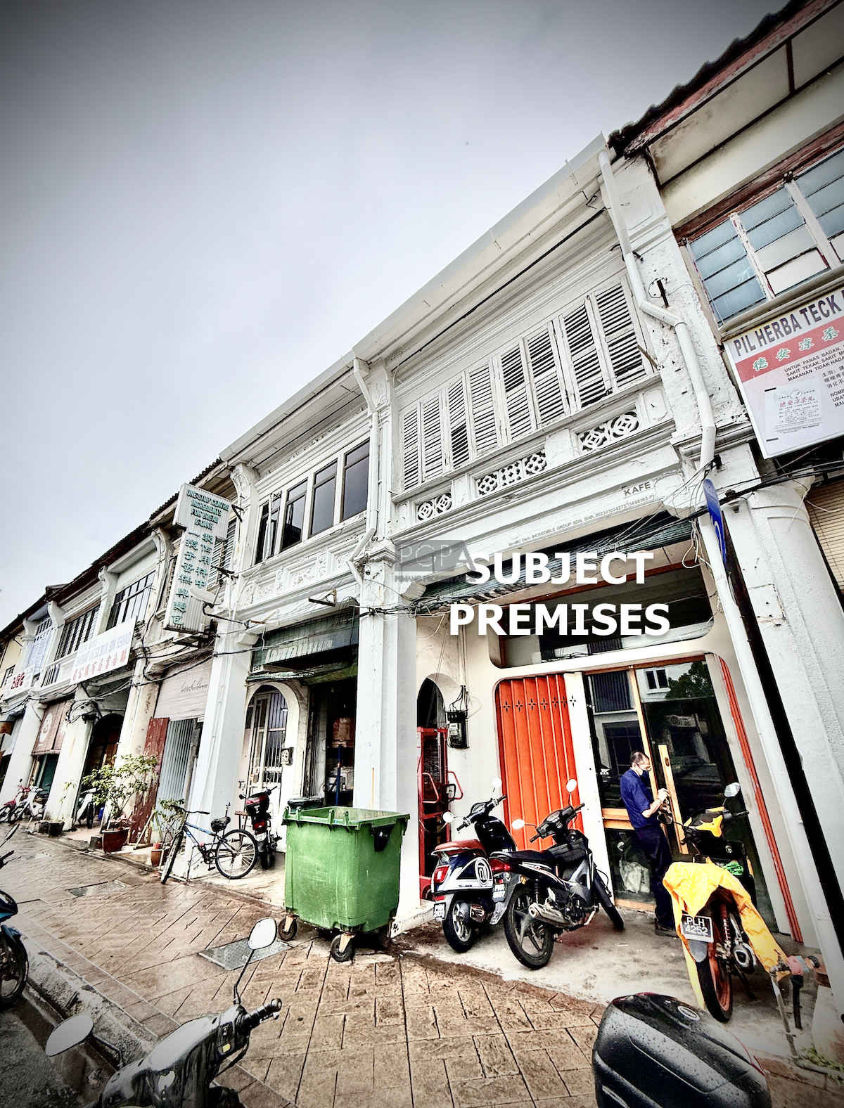 Double-Storey Heritage Shophouse on Carnarvon Street in George Town UNESCO World Heritage Site.